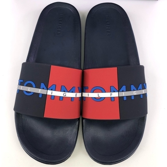 Tommy Hilfiger Men\'s Rafael Color Block Pool Slides in Gray-Size 13M main image 4